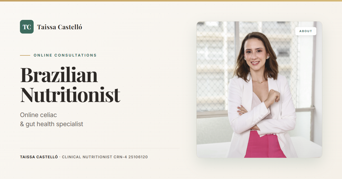 Brazilian Nutritionist Online: Celiac Disease Gut Health Specialist